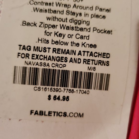 Pink Fabeltics Athletic Capri - Picture 2 of 2